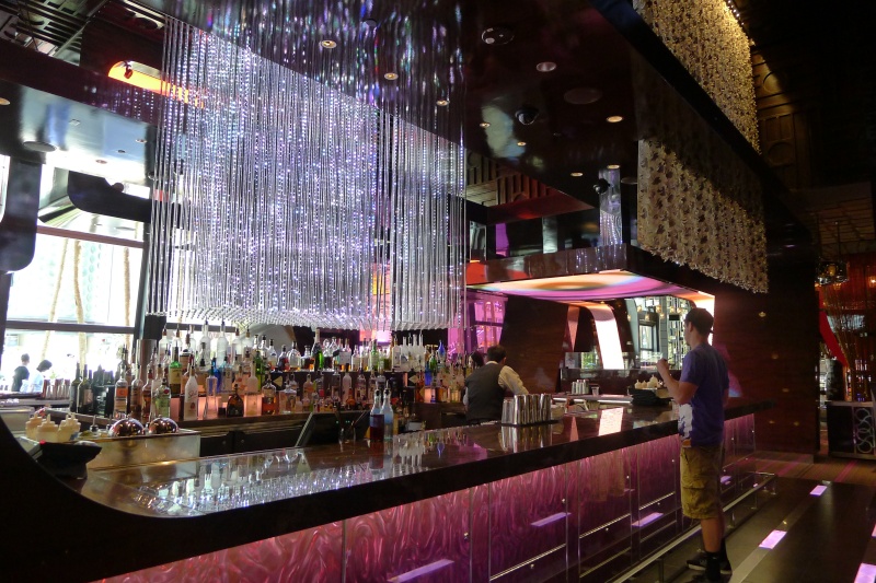 The glitzy lights and displays at Bond in The Cosmopolitan